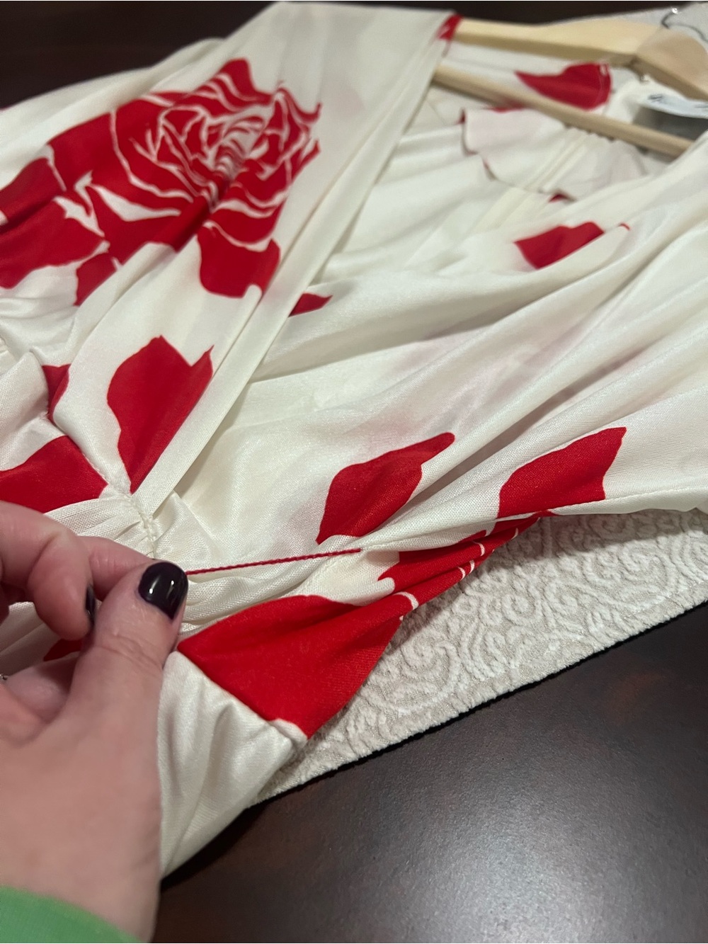 Vintage Herman Marcus Of Dallas Red Rose Maxi Dress No Belt Retro 70’s Chic - Picture 9 of 14
